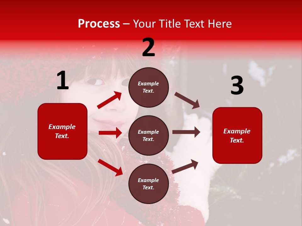 Cute Girl In Snowfall PowerPoint Template