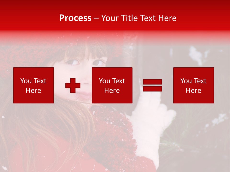 Cute Girl In Snowfall PowerPoint Template