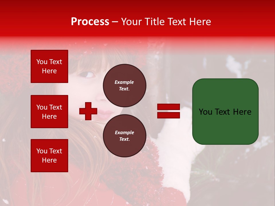 Cute Girl In Snowfall PowerPoint Template