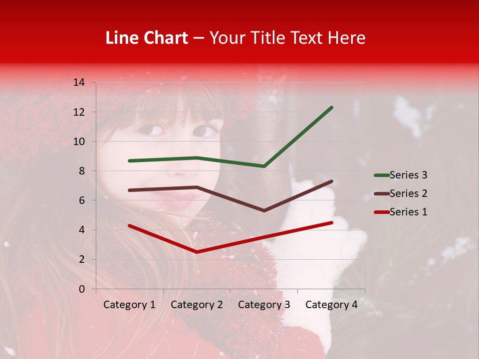 Cute Girl In Snowfall PowerPoint Template