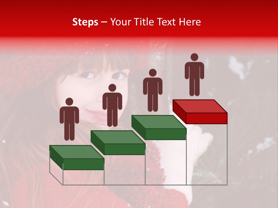 Cute Girl In Snowfall PowerPoint Template