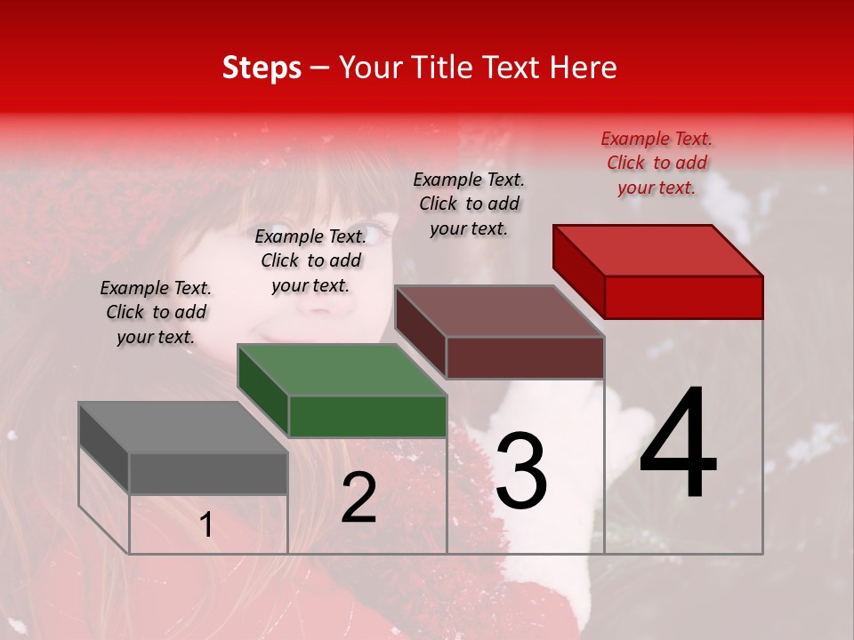 Cute Girl In Snowfall PowerPoint Template