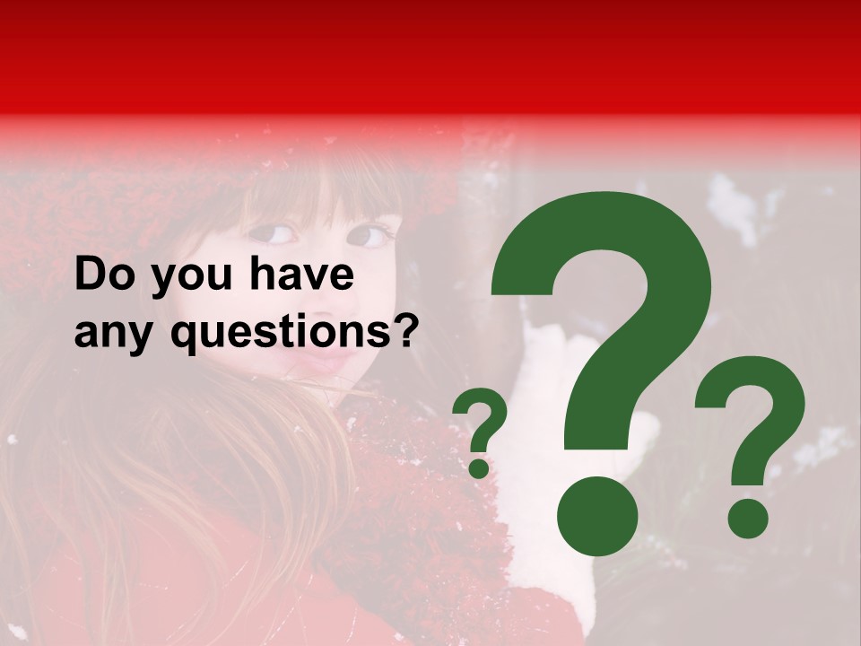 Cute Girl In Snowfall PowerPoint Template