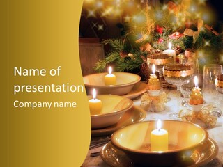 Christmas Dinner Table PowerPoint Template