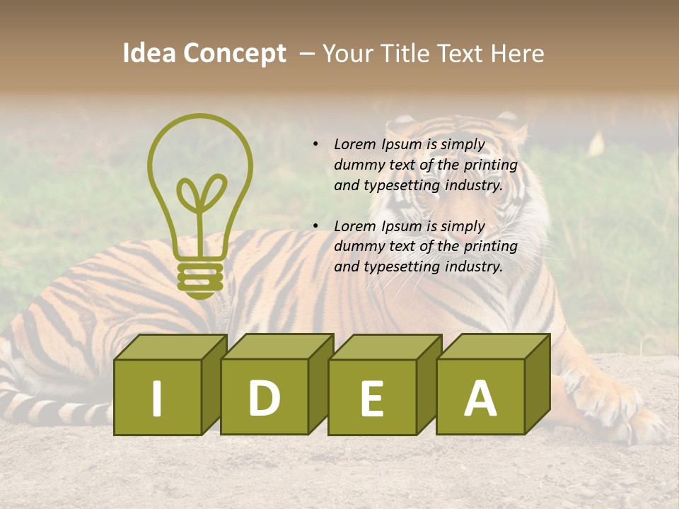 Tiger Sitting PowerPoint Template