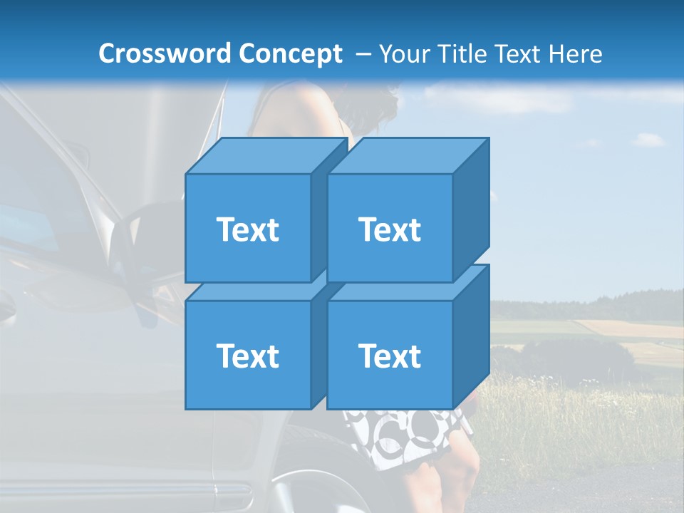 Broken Down Car PowerPoint Template
