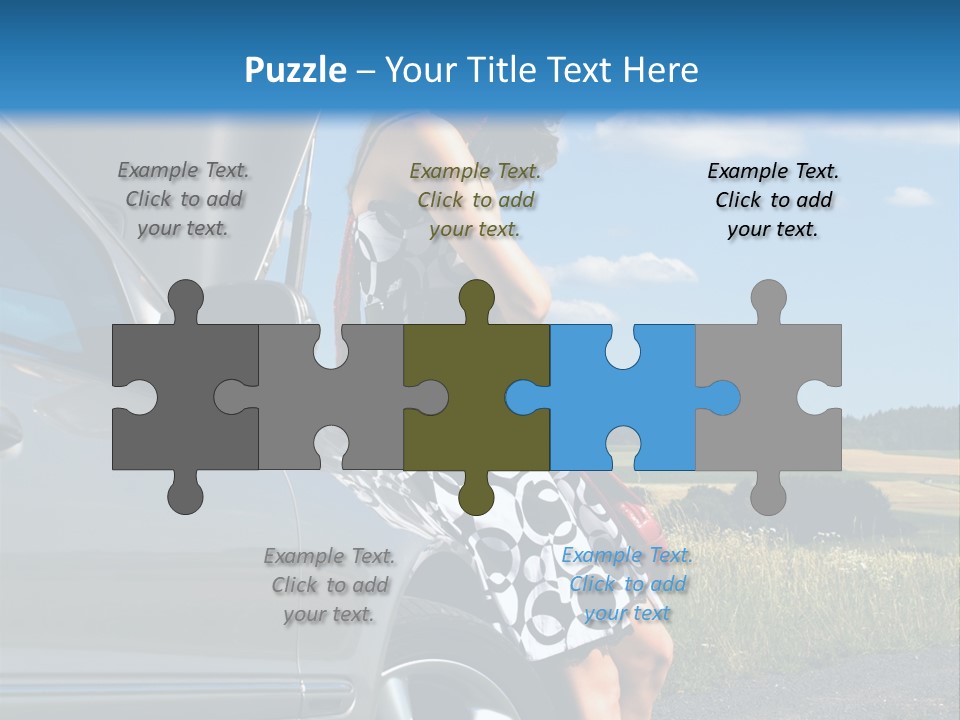 Broken Down Car PowerPoint Template