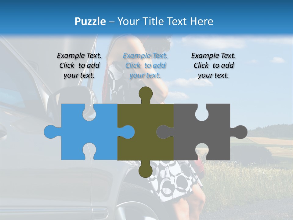 Broken Down Car PowerPoint Template
