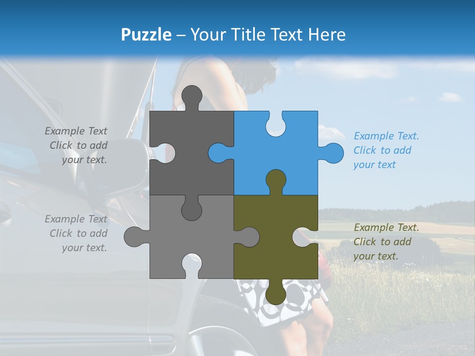 Broken Down Car PowerPoint Template