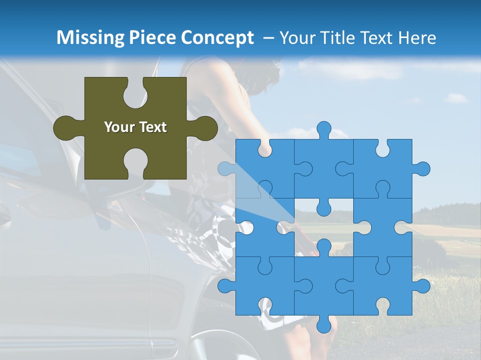 Broken Down Car PowerPoint Template