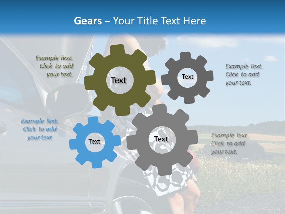 Broken Down Car PowerPoint Template