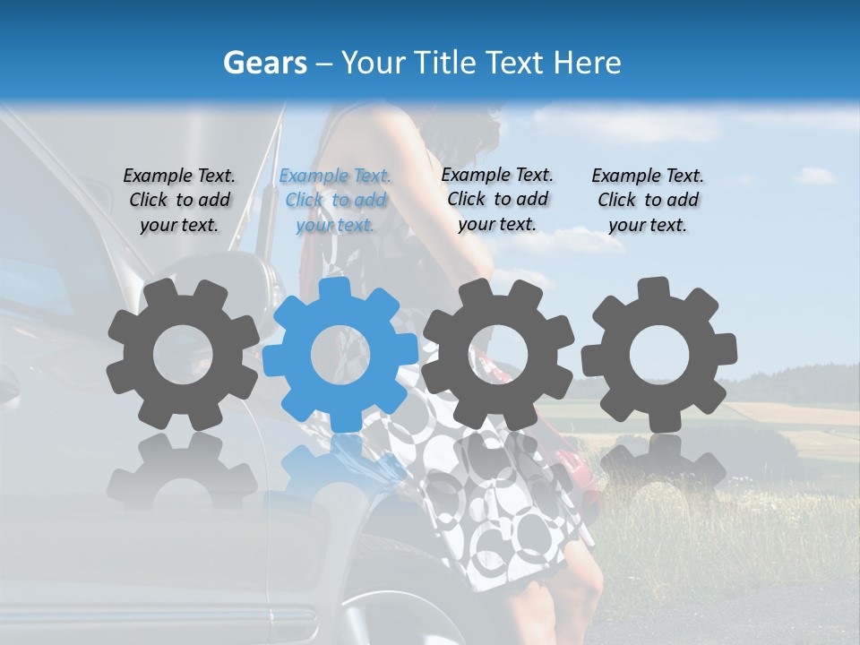 Broken Down Car PowerPoint Template
