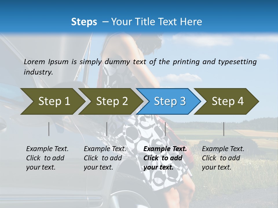 Broken Down Car PowerPoint Template