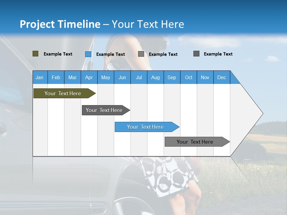 Broken Down Car PowerPoint Template