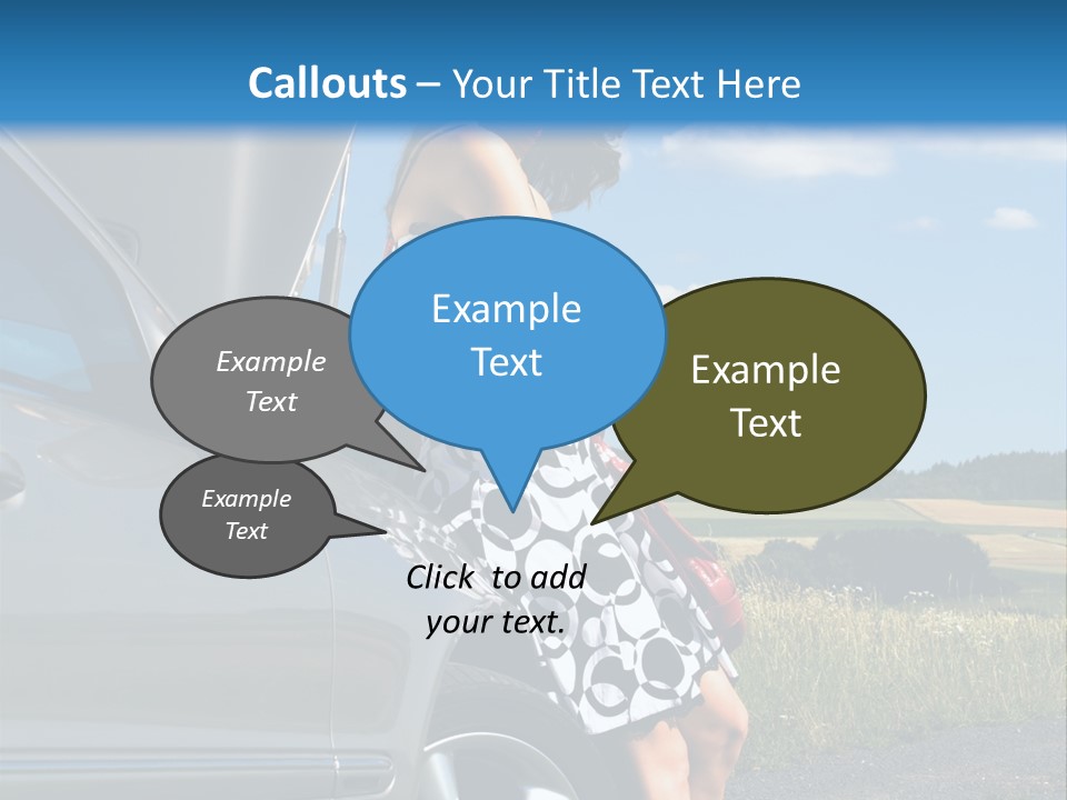 Broken Down Car PowerPoint Template