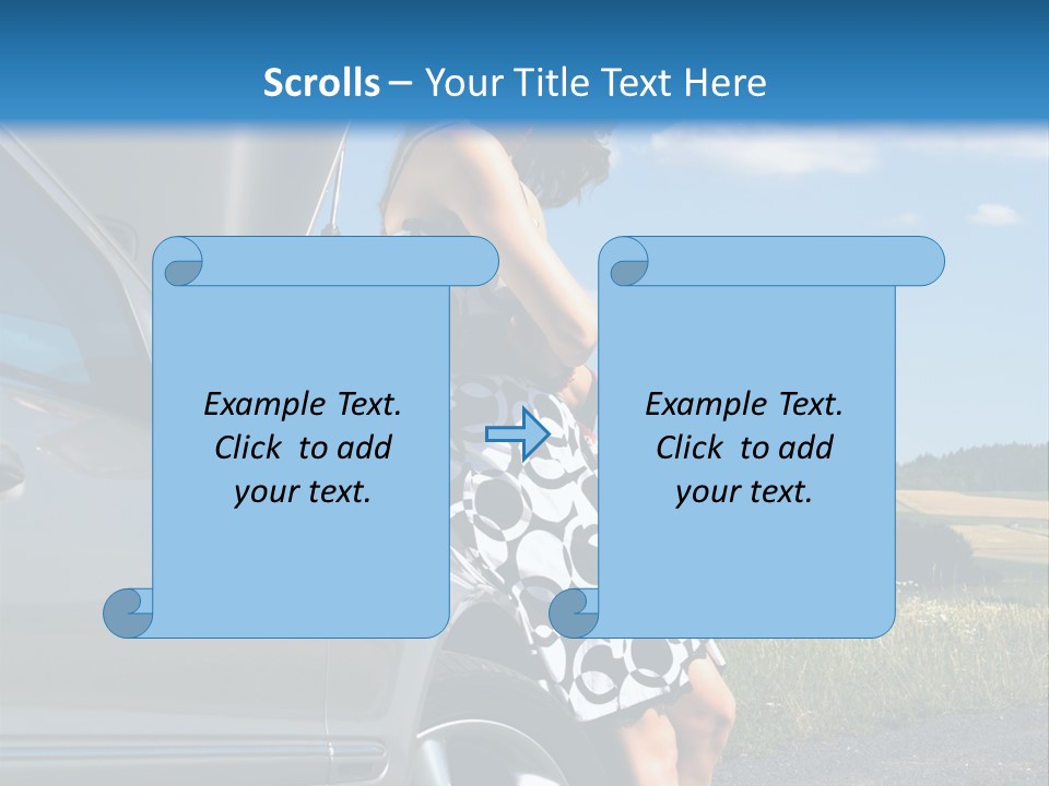 Broken Down Car PowerPoint Template
