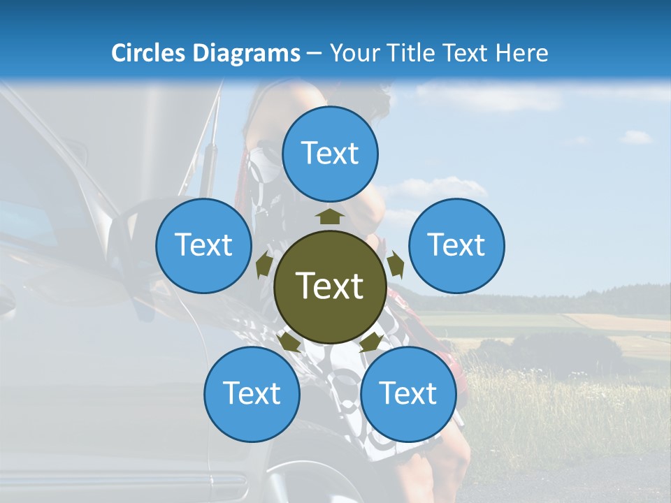 Broken Down Car PowerPoint Template