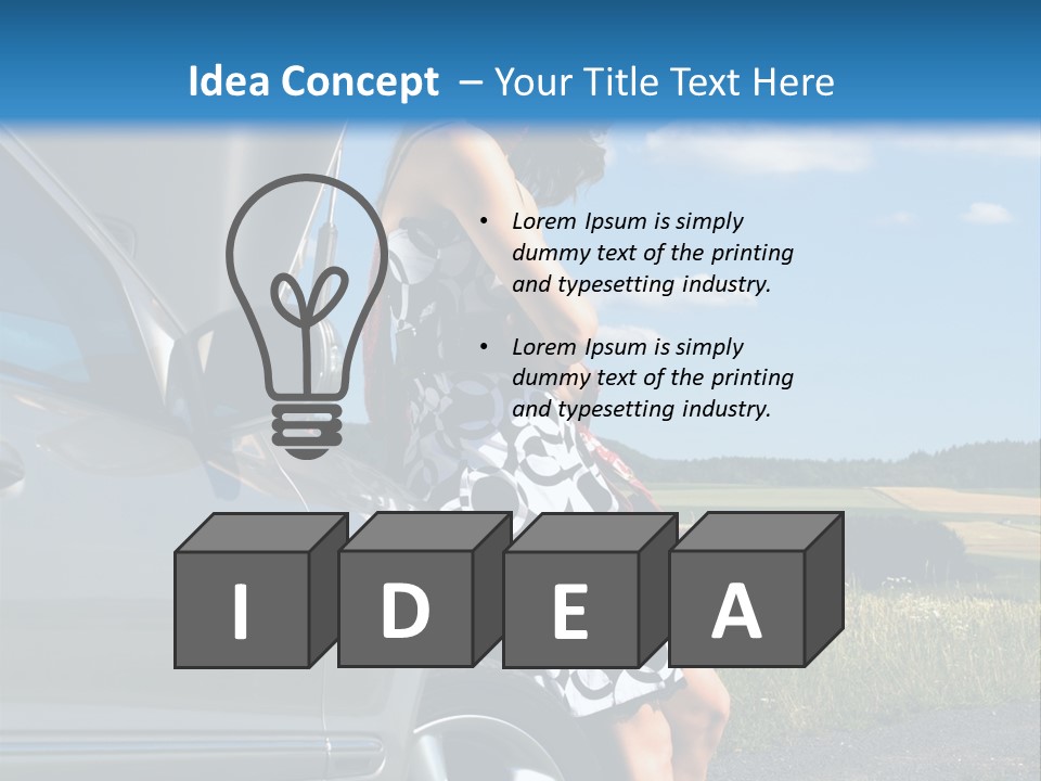 Broken Down Car PowerPoint Template