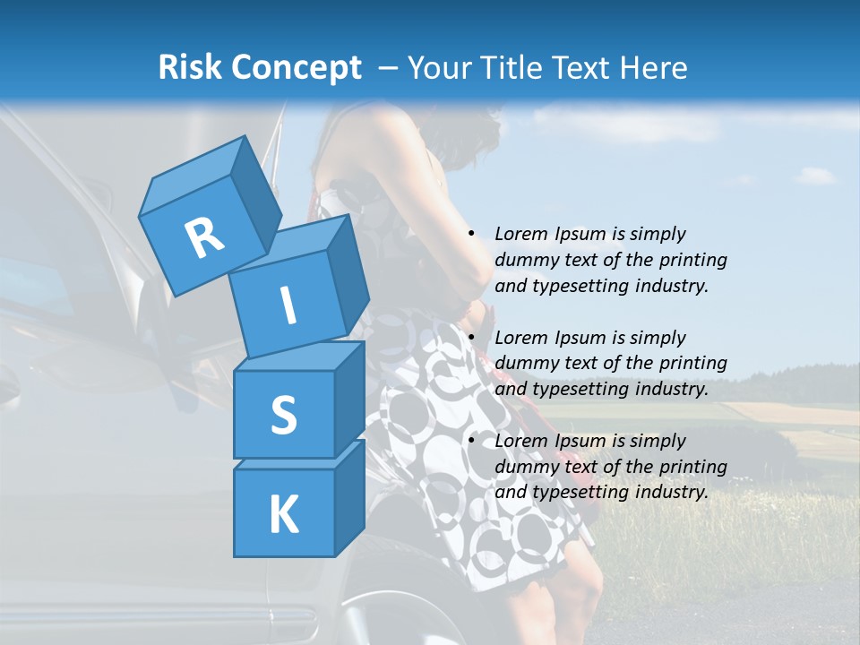 Broken Down Car PowerPoint Template