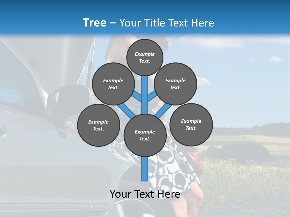 Broken Down Car PowerPoint Template