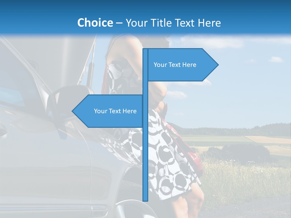 Broken Down Car PowerPoint Template
