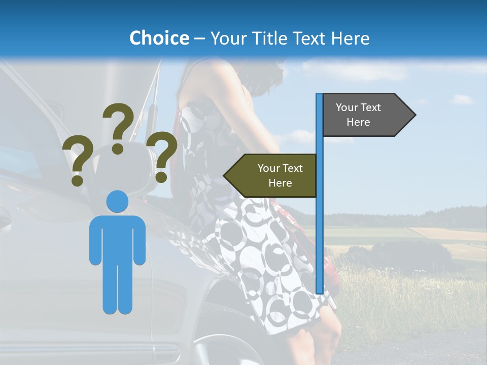 Broken Down Car PowerPoint Template
