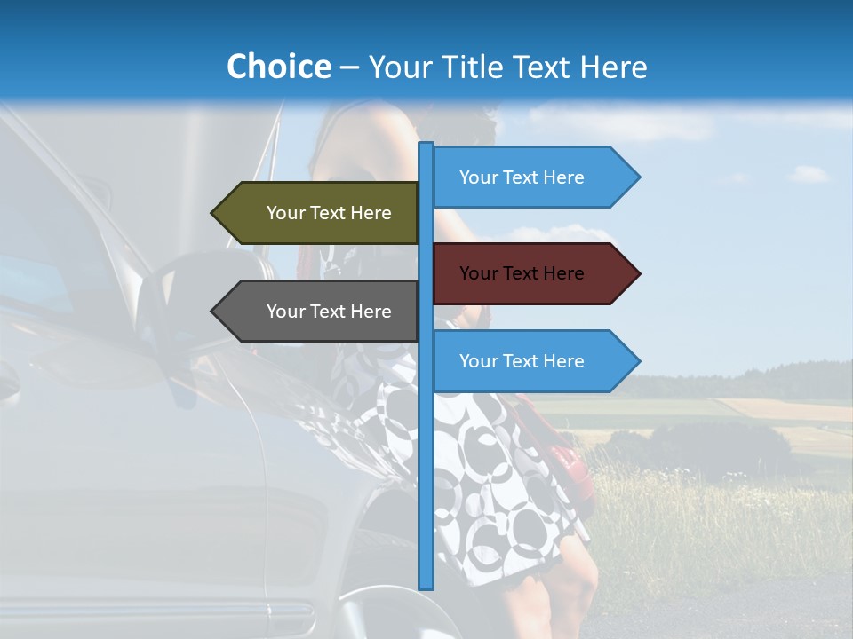 Broken Down Car PowerPoint Template