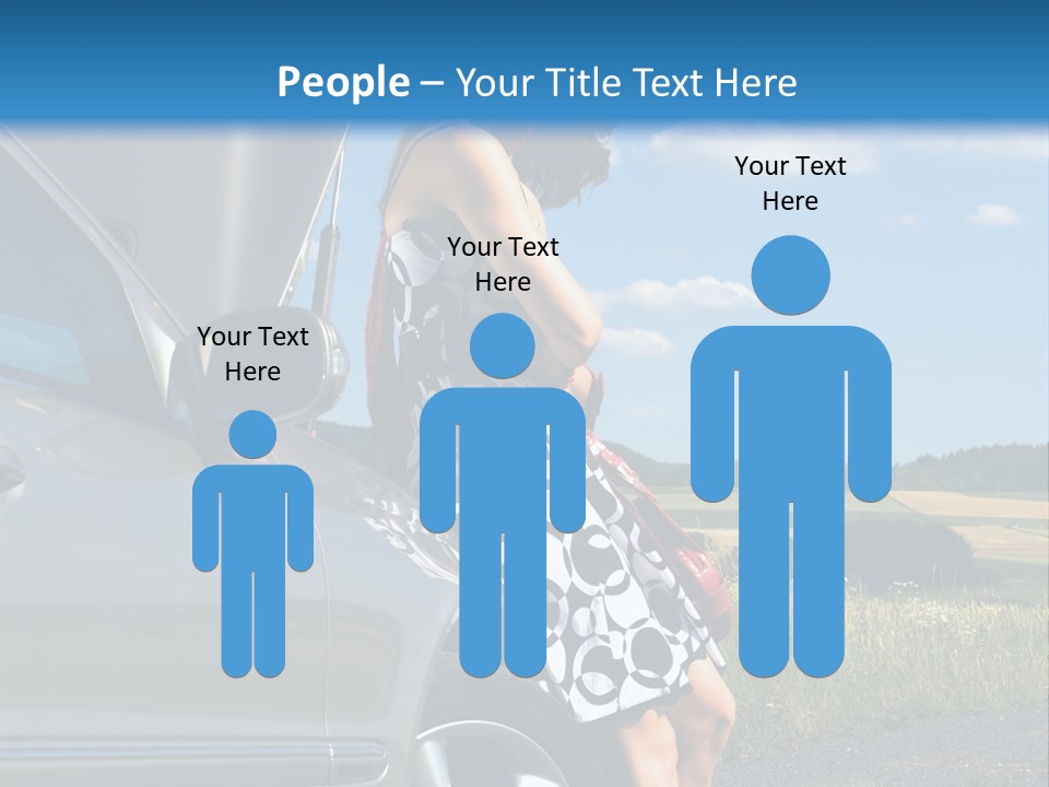 Broken Down Car PowerPoint Template