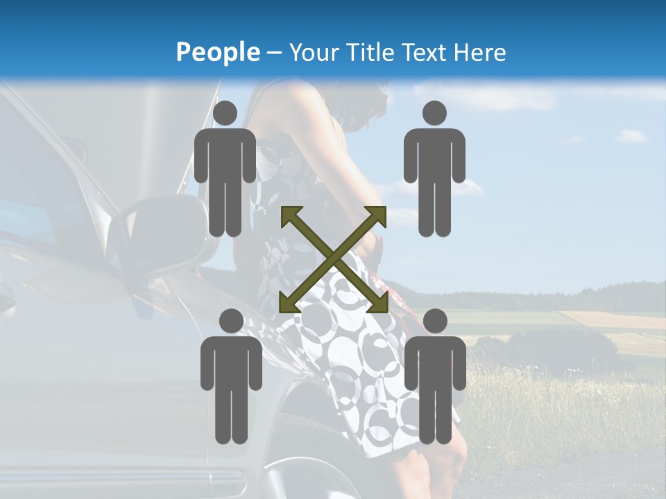 Broken Down Car PowerPoint Template