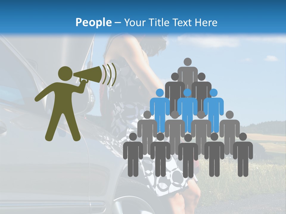 Broken Down Car PowerPoint Template