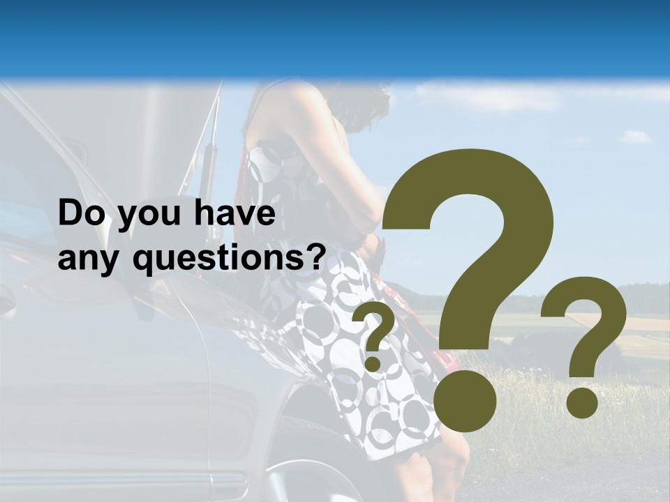 Broken Down Car PowerPoint Template