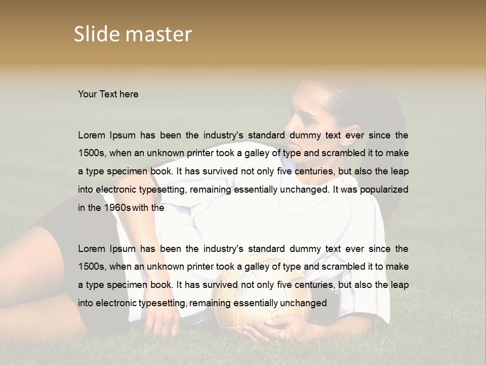 Football Human Girl PowerPoint Template
