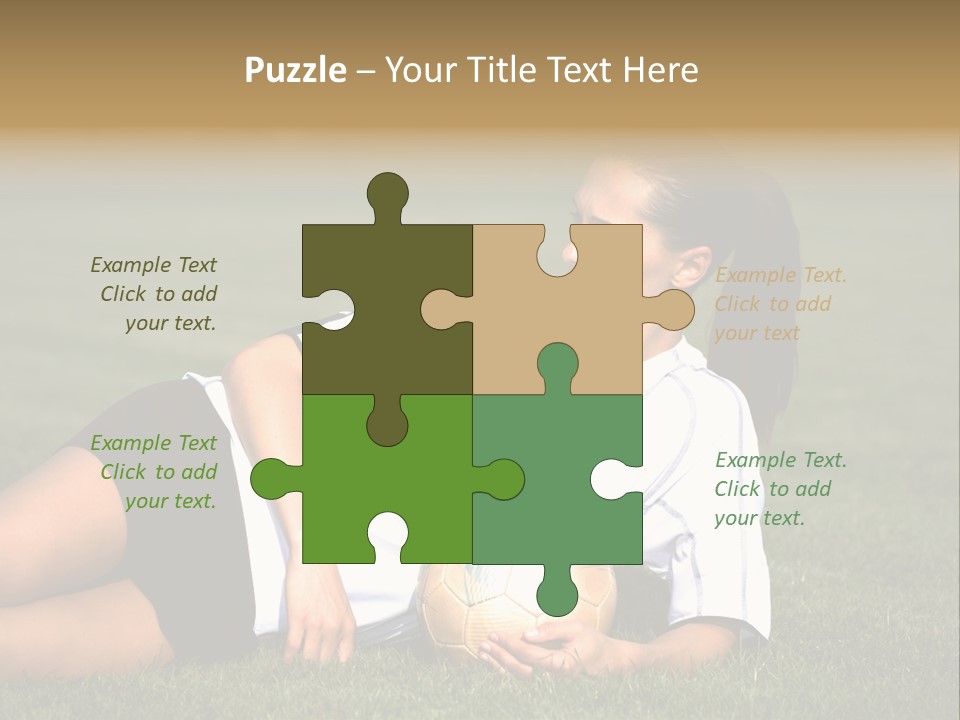 Football Human Girl PowerPoint Template