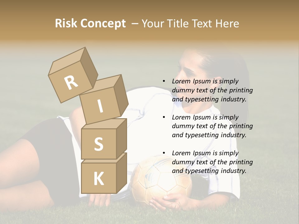 Football Human Girl PowerPoint Template