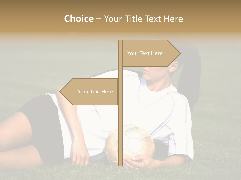 Football Human Girl PowerPoint Template