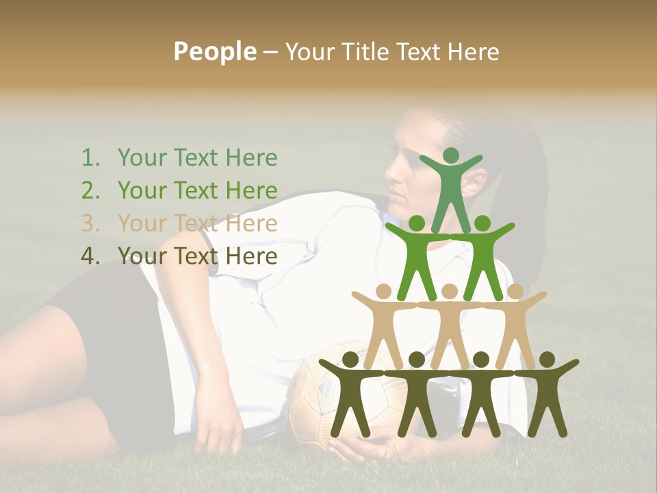 Football Human Girl PowerPoint Template