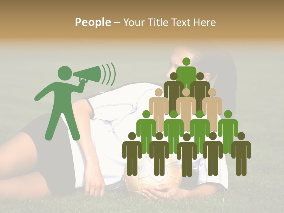 Football Human Girl PowerPoint Template