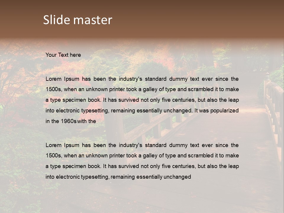 Bridge In Autumn PowerPoint Template