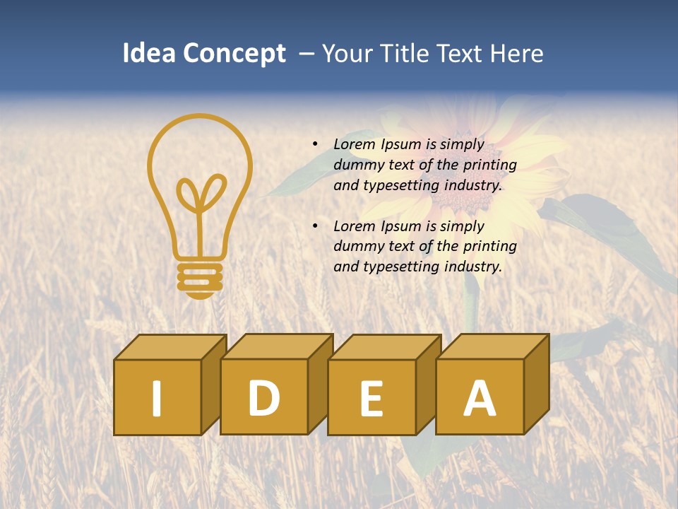 Wheat Sunflower PowerPoint Template