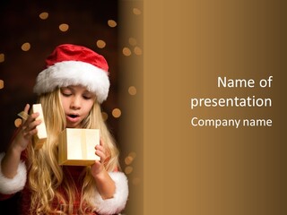 Girl Christmas Gift PowerPoint Template