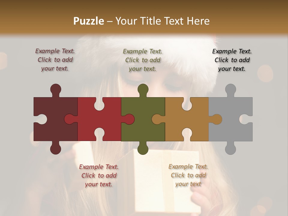 Girl Christmas Gift PowerPoint Template