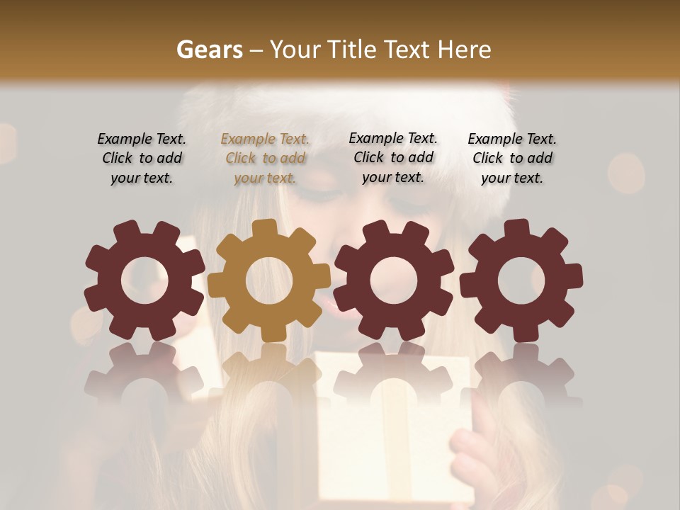 Girl Christmas Gift PowerPoint Template