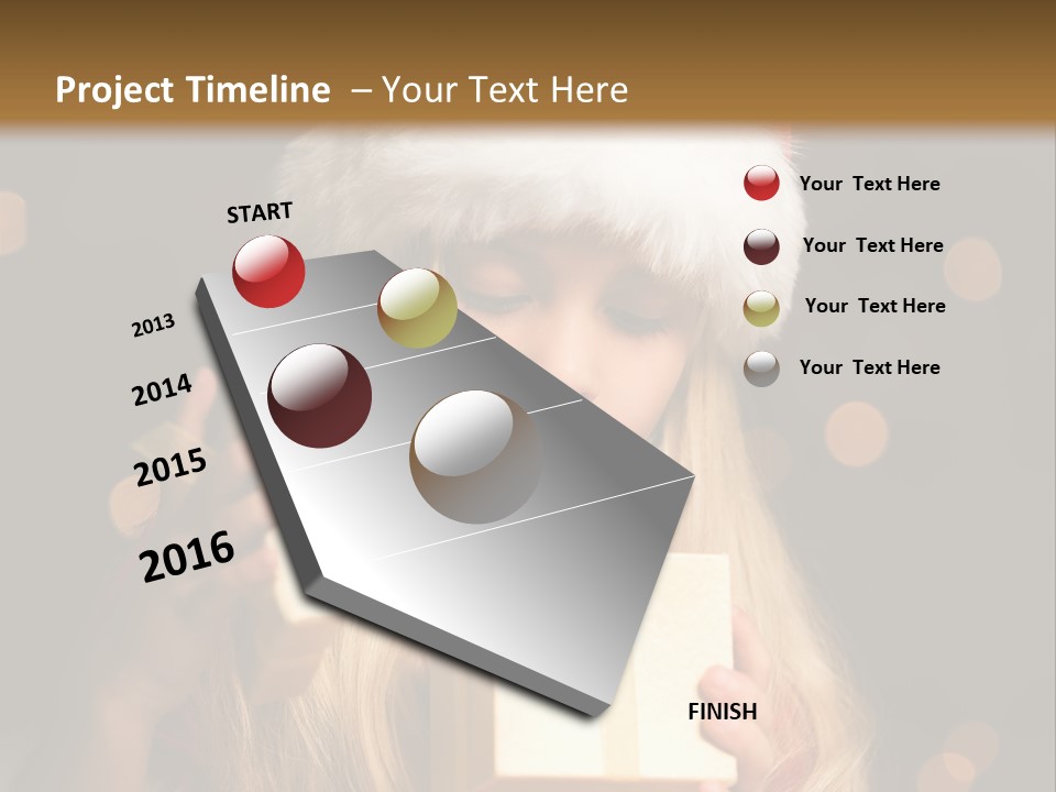 Girl Christmas Gift PowerPoint Template