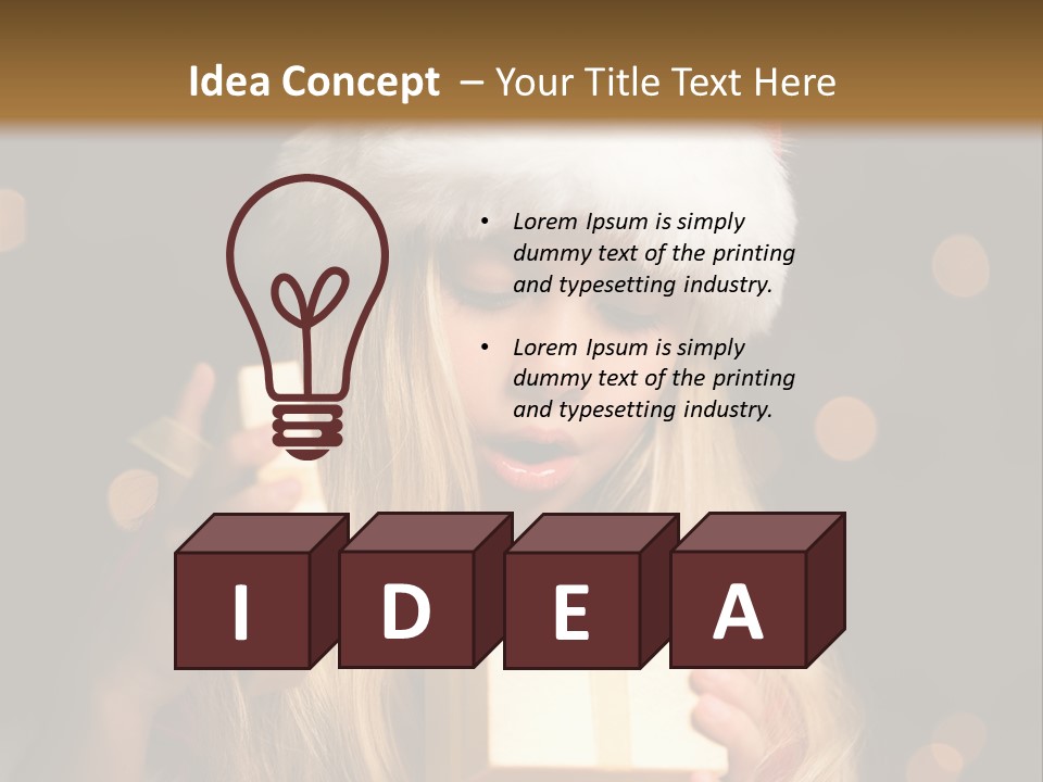 Girl Christmas Gift PowerPoint Template