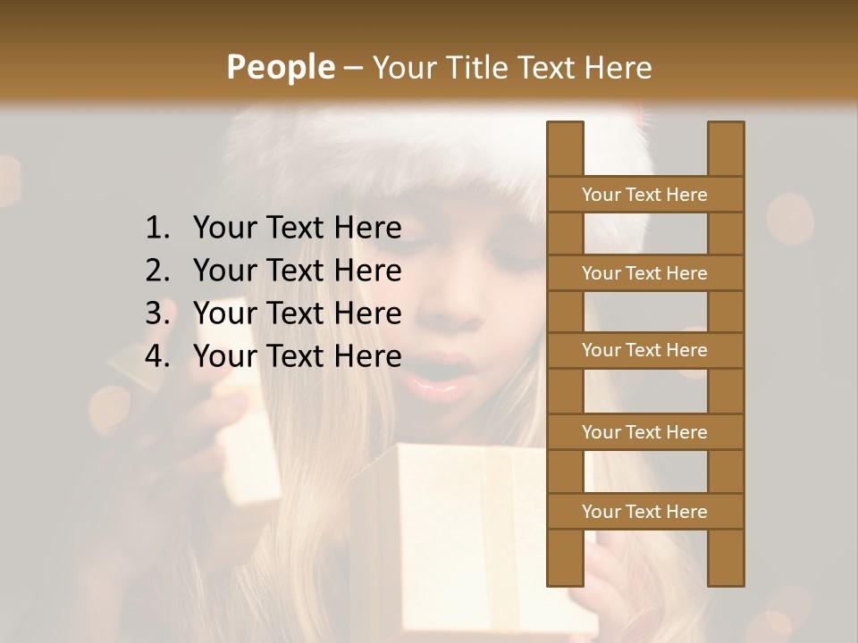 Girl Christmas Gift PowerPoint Template