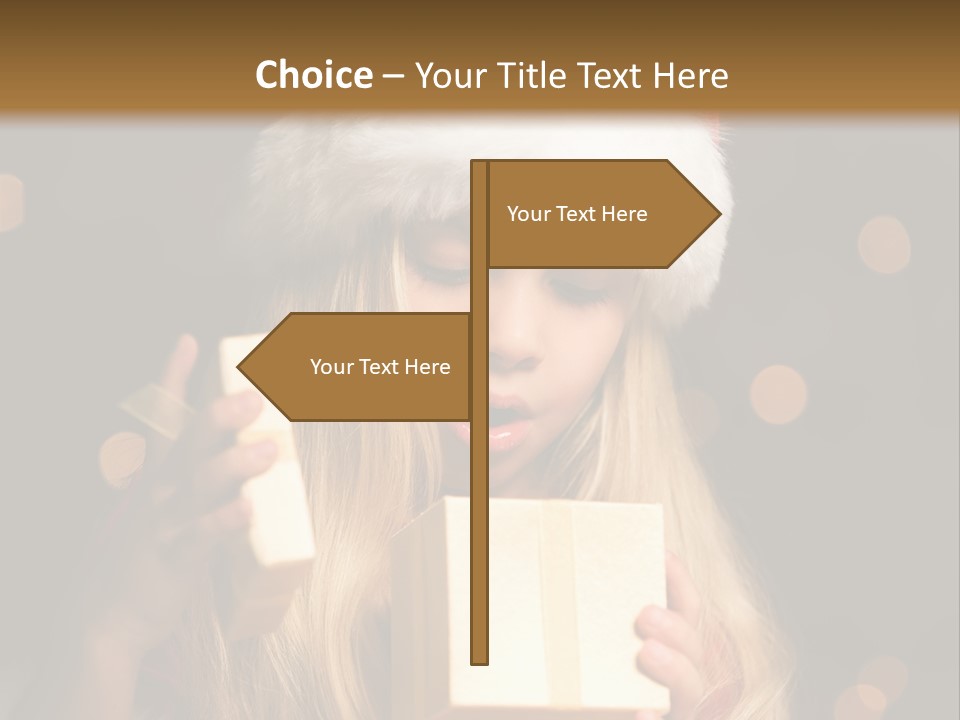 Girl Christmas Gift PowerPoint Template