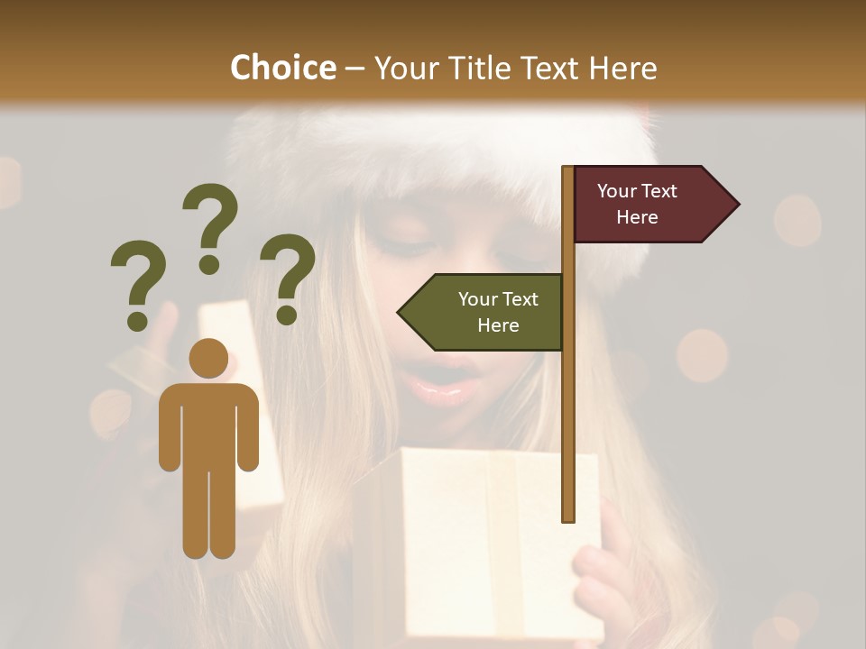 Girl Christmas Gift PowerPoint Template