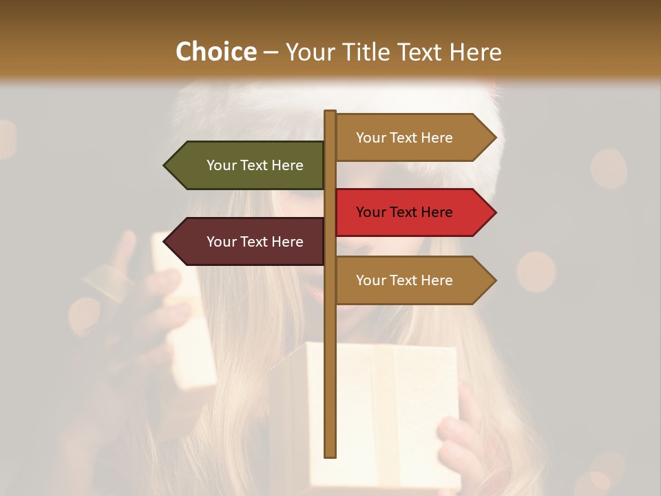 Girl Christmas Gift PowerPoint Template