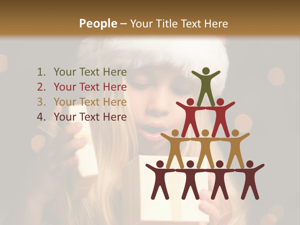 Girl Christmas Gift PowerPoint Template