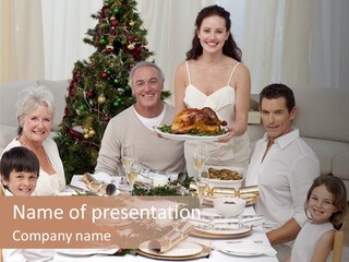 Family Christmas Dinner PowerPoint Template